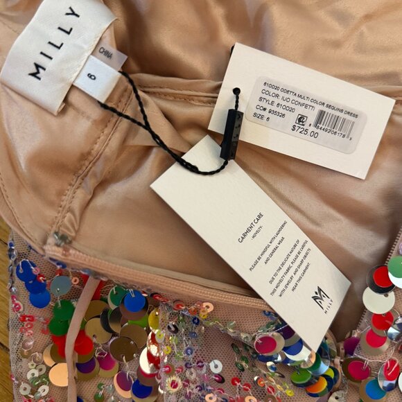 Milly Odetta Confetti Sequined Dress Size 6 - Picture 7 of 9